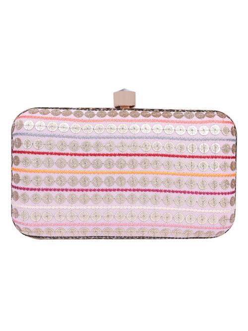 HORRA SEQUIN PARTY CLUTCH WITH DETACHABLE CHAIN SLING