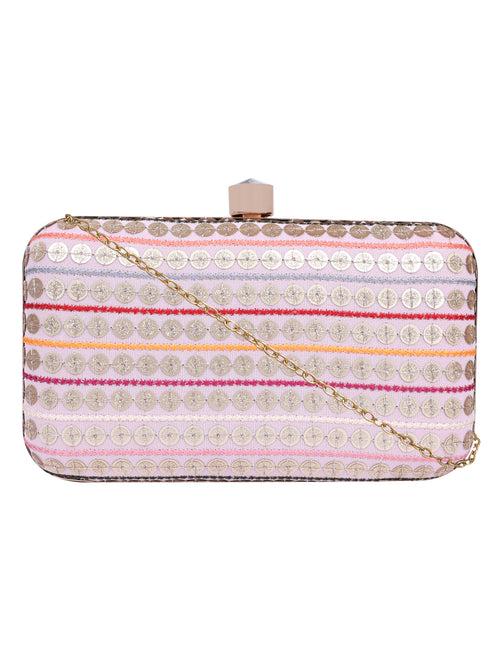 HORRA SEQUIN PARTY CLUTCH WITH DETACHABLE CHAIN SLING