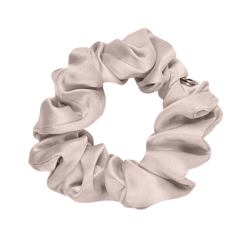 Beige Large Silk Scrunchie- 1