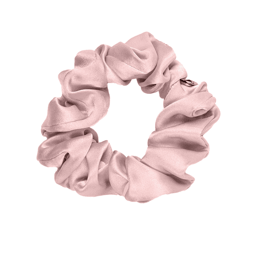 Pink Large Silk Scrunchie- 1