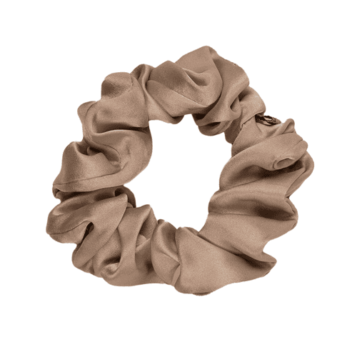 Brown Large Silk Scrunchie- 1