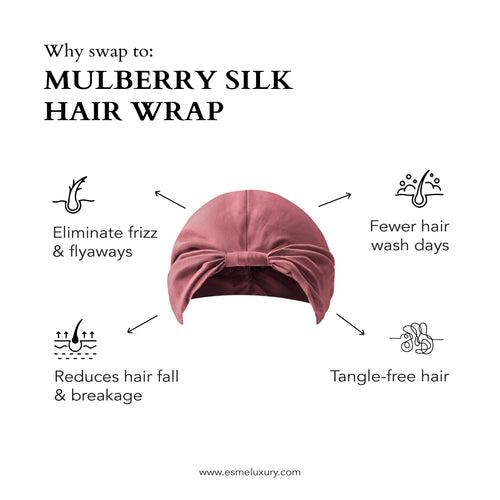 Dark Mauve Long Silk Hair Wrap