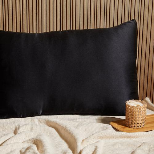 Black Pure Silk Pillowcase