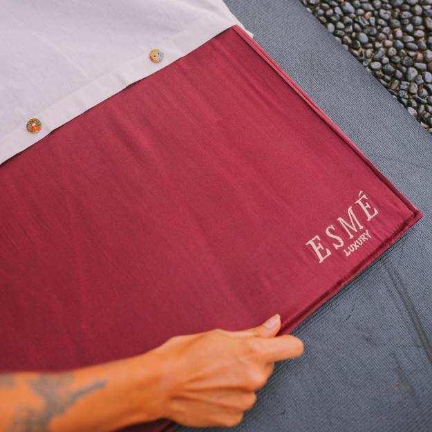 Silk Face & Hair Yoga Mat- Maroon