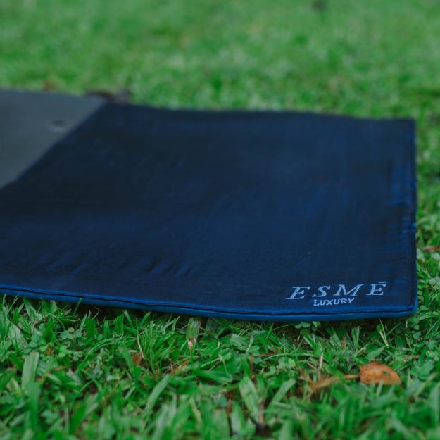 Silk Face & Hair Yoga Mat- Blue