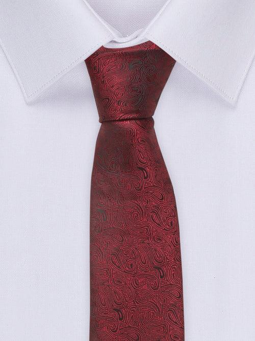 Cantabil Men's Maroon Printed Broad Tie