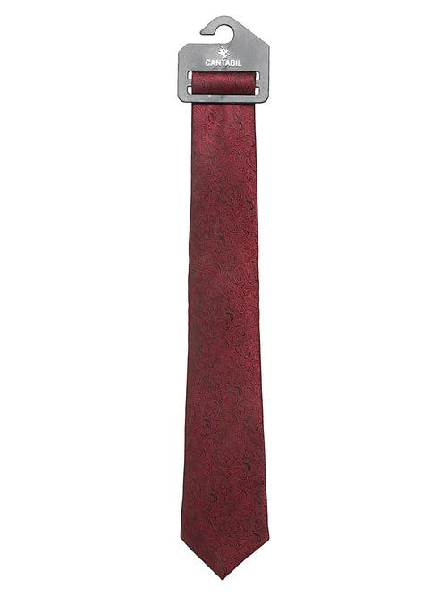 Cantabil Men's Maroon Printed Broad Tie