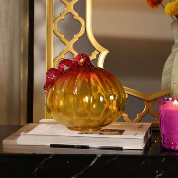 Golden Hour Smushed Glass Pumpkin