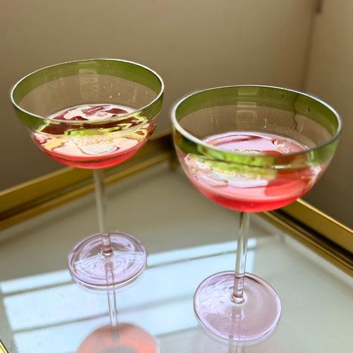 Moss & Rose Coupe Glasses set of 2