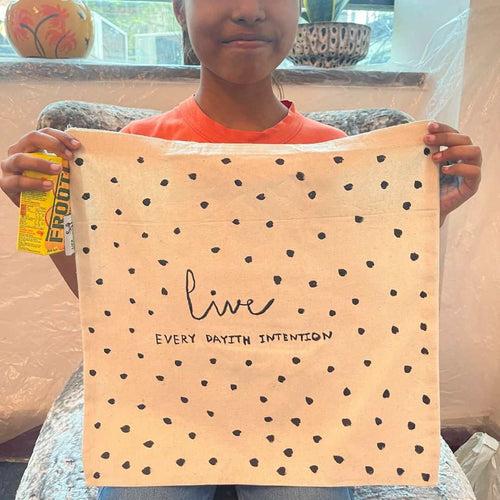Live everyday with intention -Hand-painted Tote Bag