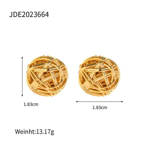 Knot Stud Earrings  - 18k gold plated