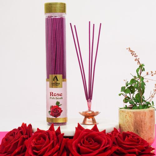 The Aroma Factory Incense Sticks (Lily Orchid, Rose Patchouli, Cedar Frankincense & Clove Lemon Agarbatti) 4 bottles, Jute Gift Pack