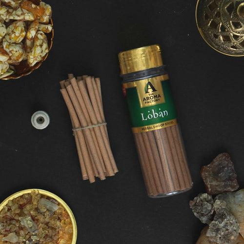 The Aroma Factory Loban Dhoop Stick (0% Charcoal 0% Suphates) Herbal Lobhan Incense Dhoopbatti Bottle Pack, 100g