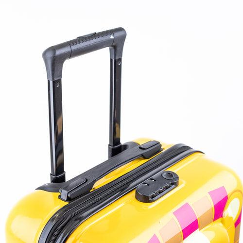 Kids Zoo Lion Printed Hard-Sided Cabin Trolley Bag - Yellow