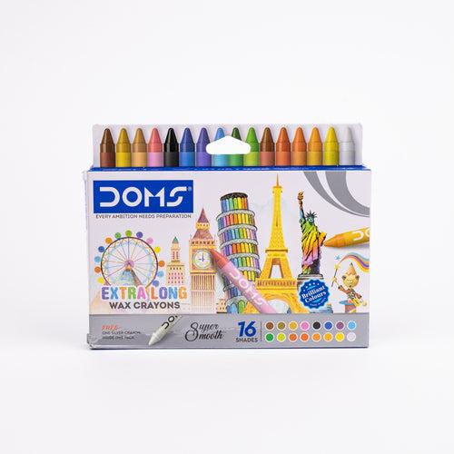 DOMS - Extra Long Wax Crayons - 16 Shades