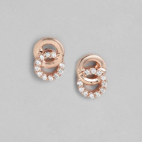 Infinite Radiance 925 Sterling Silver Rose Gold-Plated Infinity Earrings