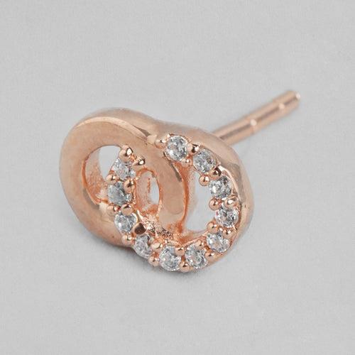 Infinite Radiance 925 Sterling Silver Rose Gold-Plated Infinity Earrings