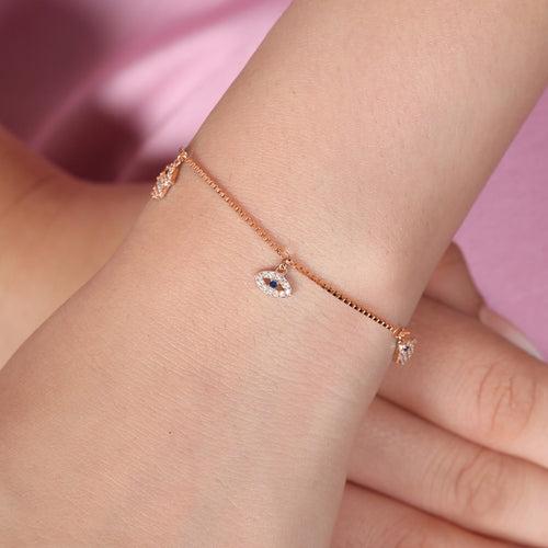 Divine Protection 925 Sterling Silver Rose gold Plated Bracelet