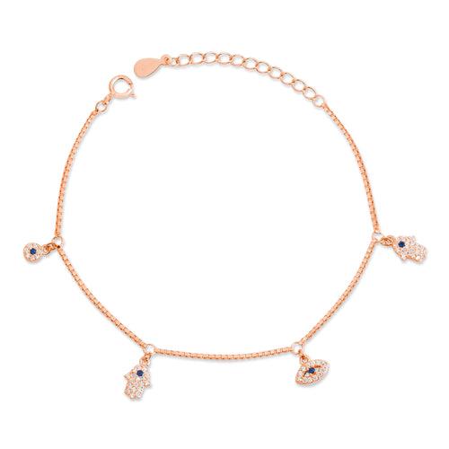 Divine Protection 925 Sterling Silver Rose gold Plated Bracelet