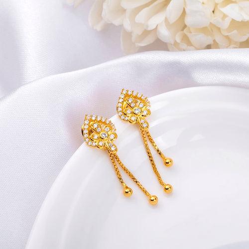 Golden Blossoms 925 Sterling Silver Gold-Plated Flower Earrings