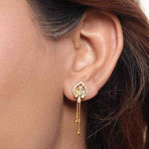 Golden Blossoms 925 Sterling Silver Gold-Plated Flower Earrings