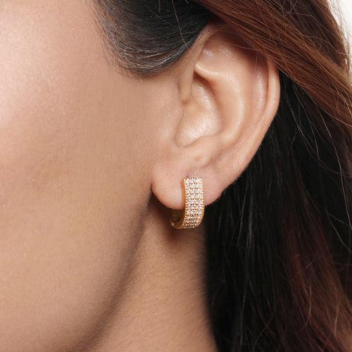 Rose Gold Radiance 925 Sterling Silver Hoop Earrings