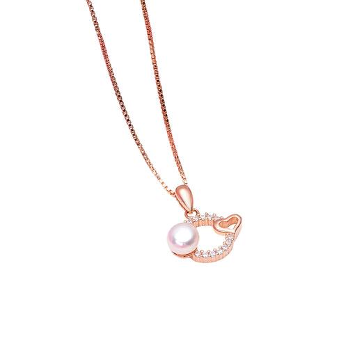 Heartfelt Serenity 925 Sterling Silver Rose Gold-Plated Heart Pendant