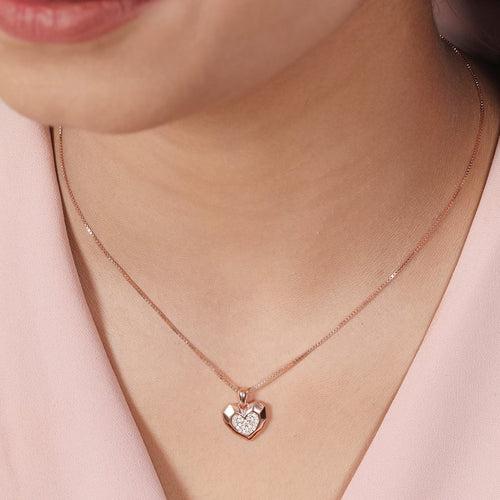 Heartfelt Elegance Rose Gold Plated 925 Sterling Silver Heart Pendant