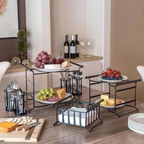 3 Tier Multipurpose Tabletop Stackable Buffet Caddy Organizer Hosting Parties