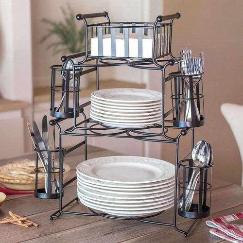 3 Tier Multipurpose Tabletop Stackable Buffet Caddy Organizer Hosting Parties