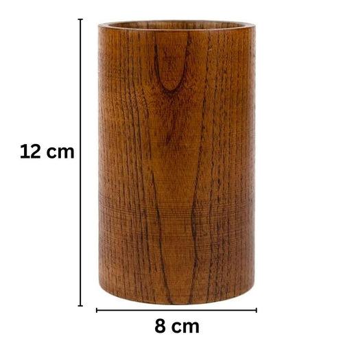 Sheesham Wood Cylindrical Shaped Cutlery Holder Spoon Stand