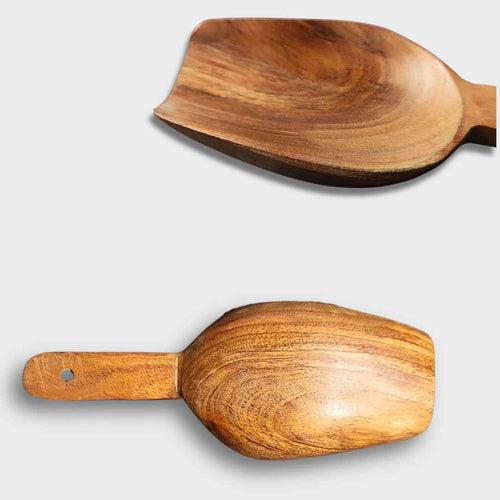 Neem Wood Grocery Scoop Set of 2