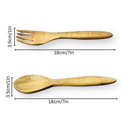 Neem Wood Fork and Spoon Combo