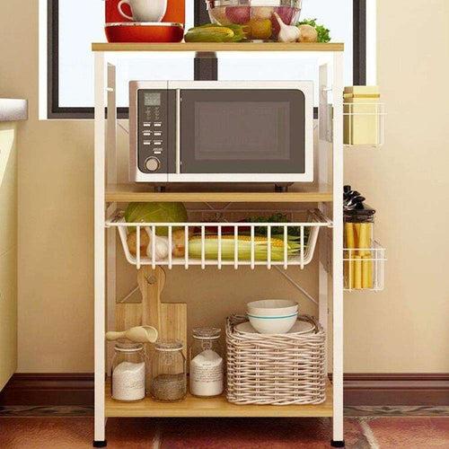 Free Standing Easy to Move Kitchen Microwave Oven Rack Accessories Utensils Organizer