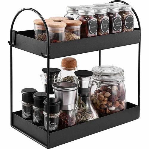 Metal 2-Tier Countertop Organizer (12.2X6.7X11.2inch, Black)