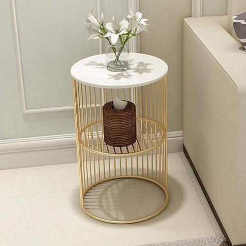 Metal Round Accent Coffee Sofa Side Table for Living Room Bedroom Office