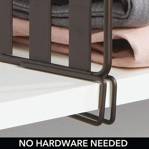 Wardrobe Organizer Partitions Closet Shelf Divider Separator Storage Organization Set of 2 (Black)