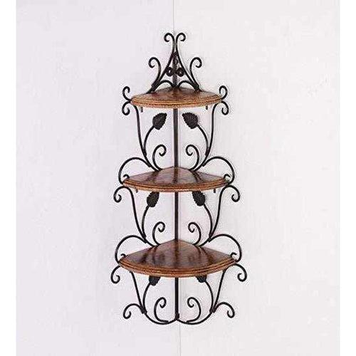 Wooden & Iron Wall Shelves for Bathroom/Bedroom/Living Room