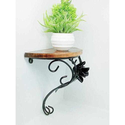 Wrought Iron Wall Bracket Wall Shelf, Glossy Finish