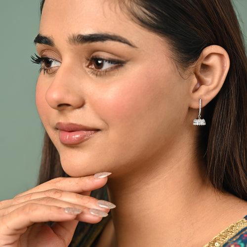 Silver Isra Jhumki Earrings