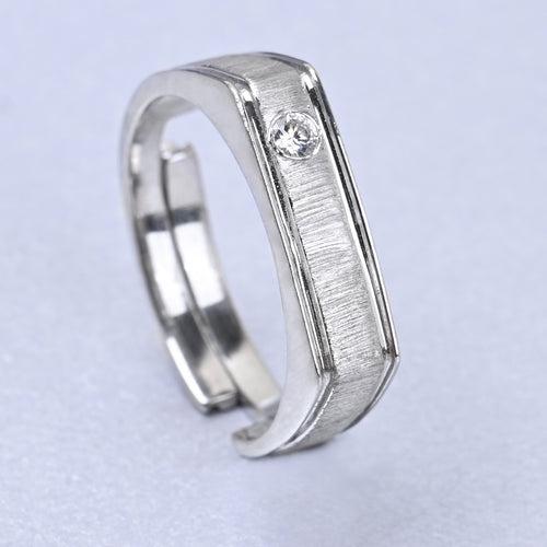 CLARA Real 925 Sterling Silver Dario Band Ring Size Adjustable, Matte Finish, Rhodium Plated Gift for Men & Boys