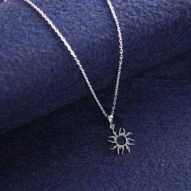 Silver Sun Pendant Chain