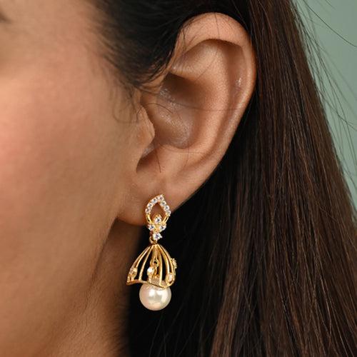 Silver Avni Pearl Jhumki Earrings