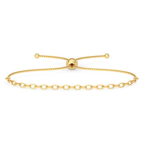 CLARA 925 Pure Silver Texture Chain Bracelet Adjustable, Gold Plated, Anti Tarnish Gifts for Women and Girls