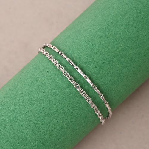 CLARA 925 Pure Silver Double chain Bracelet Adjustable, Anti Tarnish Gifts for Women and Girls