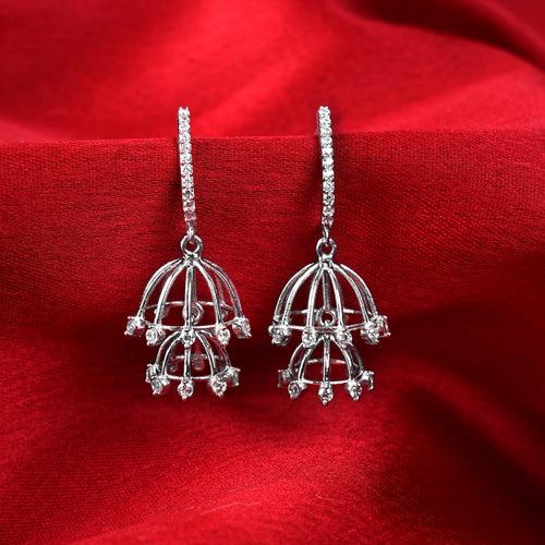 Silver Adya Jhumki Earrings