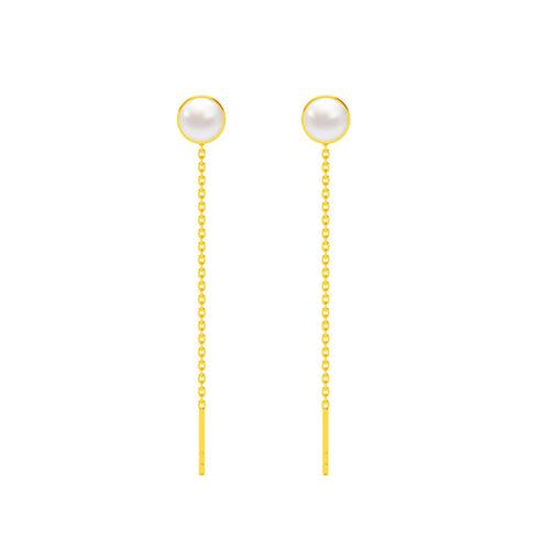 Silver Pearl Sui Dhaga Threader Earrings