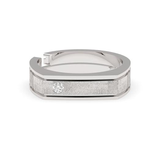 CLARA Real 925 Sterling Silver Dario Band Ring Size Adjustable, Matte Finish, Rhodium Plated Gift for Men & Boys