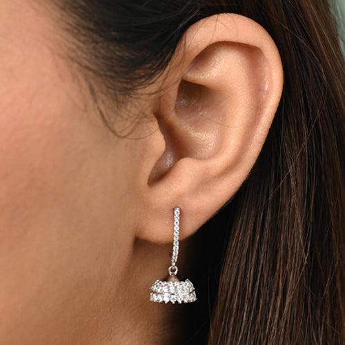 Silver Isra Jhumki Earrings