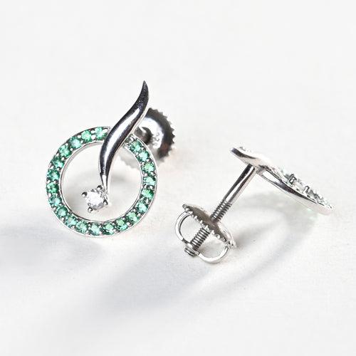 CLARA 925 Sterling Silver Verde Earrings Rhodium Plated, Swiss Zirconia Gift for Women & Girls